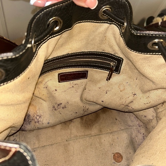 Dooney & Bourke Black and Brown Hobo shoulder bucket bag - Picture 5 of 13